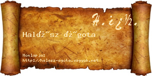 Halász Ágota névjegykártya